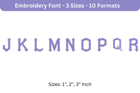 Arrowhead Lake Font Uppercase J to R: A Seasonal Embroidery Staple