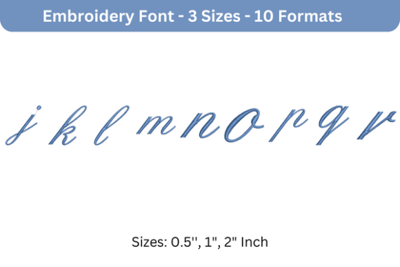 English Font Lowercase J to R Review for Real Embroidery Projects