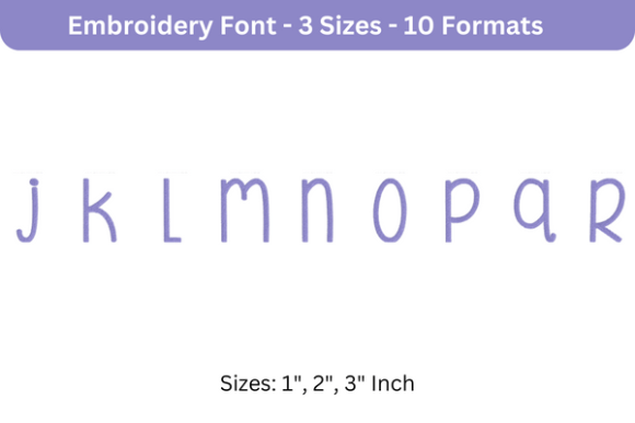 Review: Beautiful Font Lowercase J to R for Seasonal Embroidery